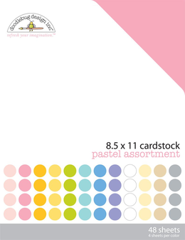Doodlebug - 8.5&quot;x11&quot; Textured Cardstock Pack: Pastel