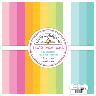 Doodlebug - 12&quot;x12&quot; Textured Cardstock Paper Pack: Hey Cupcake