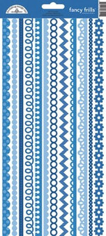 Doodlebug - Fancy Frills Cardstock Stickers: Blue Jeans