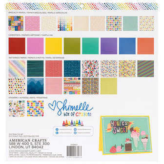 American Crafts - Shimelle - 12x12&quot; Project Pad: Box of Crayons