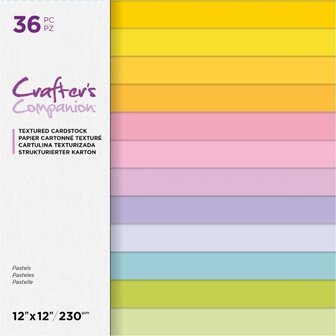 Crafter&#039;s Companion - 12x12 Inch Textured Cardstock: Pastels