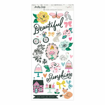 American Crafts - Maggie Holmes - 6&quot;x12&quot; Sticker Sheet: Garden Party