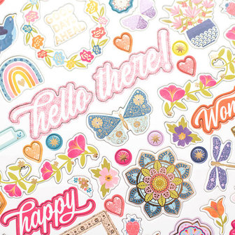American Crafts - Paige Evans - 12&quot; x 12&quot; Chipboard Sticker Sheet: Wonders