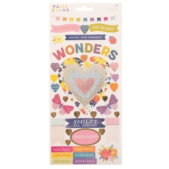American Crafts - Paige Evans - 6&quot;x12&quot; Sticker Sheet: Wonders