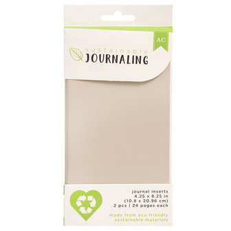 American Crafts - Sustainable Journaling Collection - Journal Inserts: Gray
