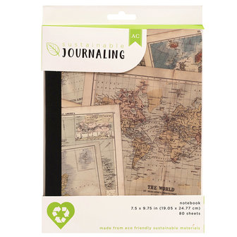 American Crafts - Sustainable Journaling Collection Notebook: Maps
