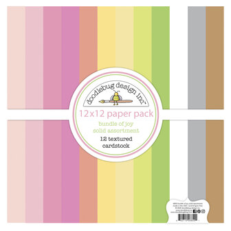 Doodlebug - 12&quot;x12&quot; Textured Cardstock Paper Pack: Bundle of Joy