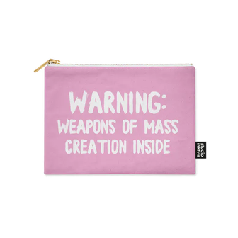 Studio Inktvis - CANVAS POUCH: WARNING: WEAPONS OF MASS CREATION INSIDE
