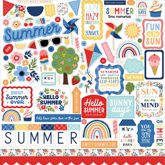Echo Park - 12&quot;x12&quot; Element Stickers: My Favorite Summer