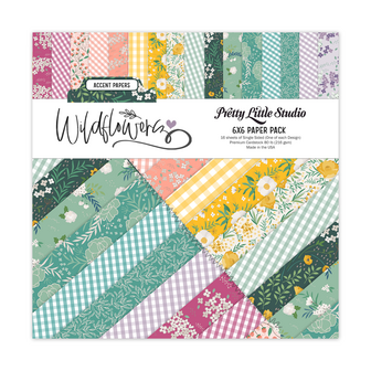 Pretty Little Studio - 6&quot;x6&quot; Paper Pack: Wildflowers Accent 