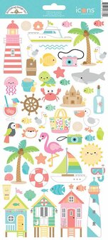 Doodlebug - Icons Stickers: Seaside Summer