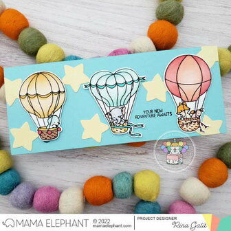 Mama Elephant - Clear stamps - Hot Air Balloon