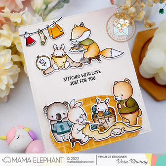 Mama Elephant - Clear stamps: STITCHED WITH LOVE