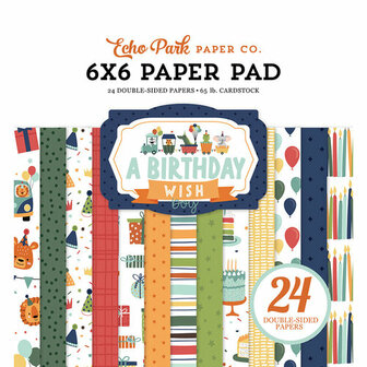Echo Park - A Birthday Wish Boy 6x6 Inch Paper Pad