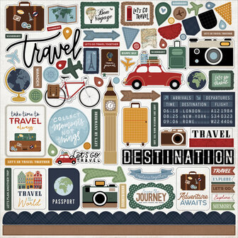 Echo Park - 12&quot;x12&quot; Collection Kit: Let&#039;s Go Travel
