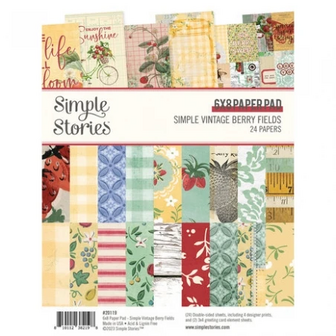 Simple Stories - 6&quot;x8&quot; Paper Pad: Simple Vintage Berry Fields