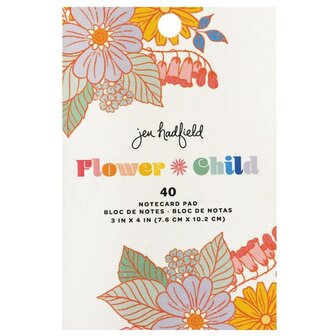 American Crafts &ndash; Jen Hadfield -  3&quot;x4&quot; Notecard Pad: Flower Child