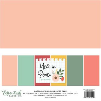Echo Park - 12 x 12 inch Coordinating Solids Paper Pack: Year in Review