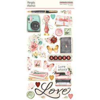 Simple Stories - Chipboard Stickers: Simple Vintage Love Story