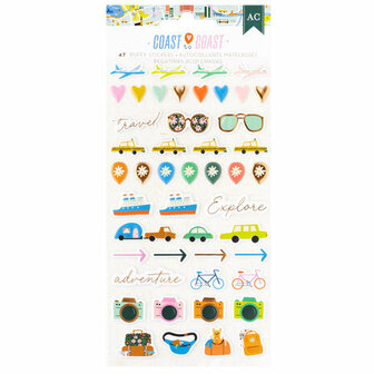 American Crafts - Puffy Icons Stickers: Coast-to-Coast