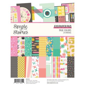 Simple Stories - 6&quot;x8&quot; Paper Pad: True Colors