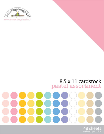 Doodlebug - 8,5"x11" Textured Cardstock Pack: Pastel