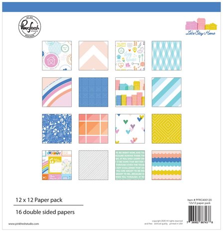 Pinkfresh Studio - 12" x 12" Paper Pack: Let's stay home