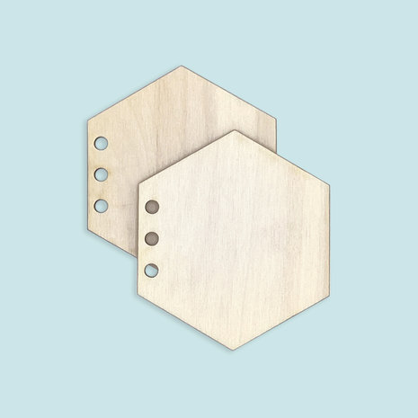 Craftbird - Houten Kaftjes mini-album: hexagon S