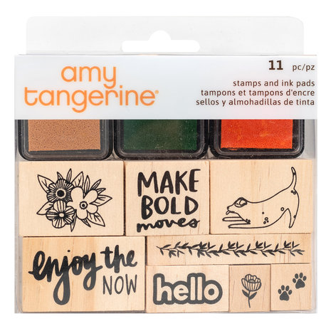 American crafts - Amy Tangerine - Wooden Stamps & Ink Pads