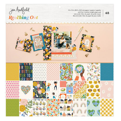American Crafts - Jen Hadfield - 12" x 12" Paper Pad: Reaching Out