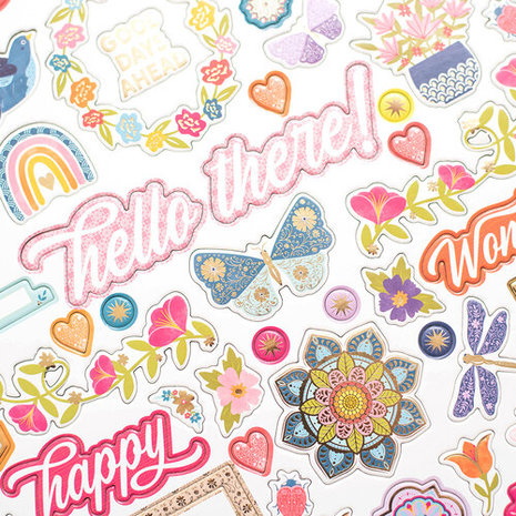 American Crafts - Paige Evans - 12" x 12" Chipboard Sticker Sheet: Wonders