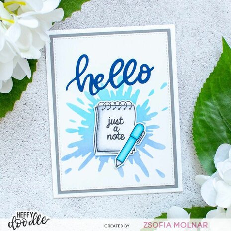 Heffy Doodle - Clear Stamps: Just A Note