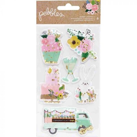 American Crafts - Pebbles - Shaker Stickers: Lovely Moments