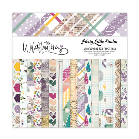 Pretty Little Studio - 8"x8" Paper Pack: Wildflowers