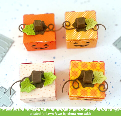 Lawn Fawn - Add-on Dies: Tiny Gift Box Jack-o'-Lantern 