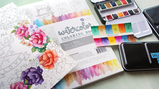 prima marketing - watercolor décor coloring book