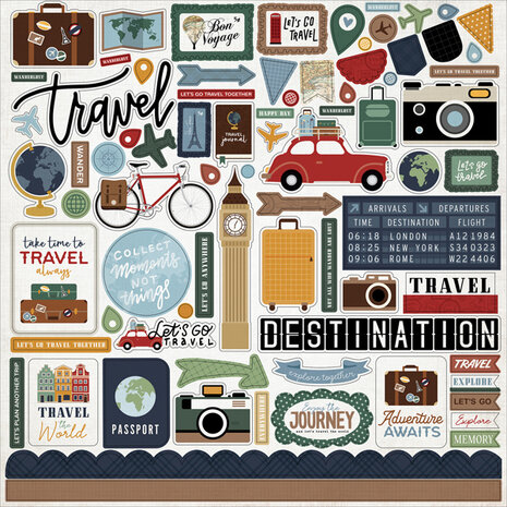 Echo Park - 12"x12" Collection Kit: Let's Go Travel