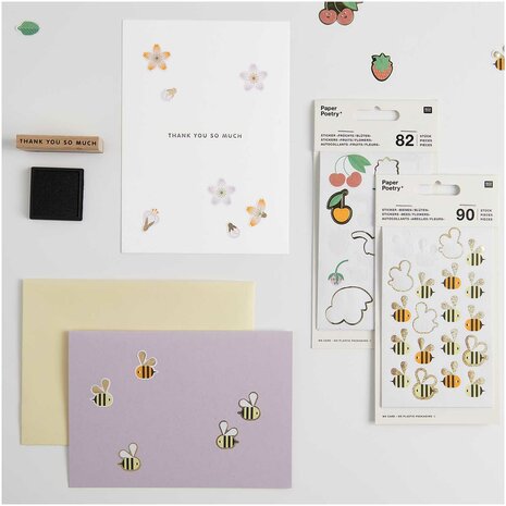 Paper Poetry by Rico Design Stickers:  Bees / Flowers