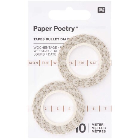 Paper Poetry by Rico Design slim Washi Tape: date