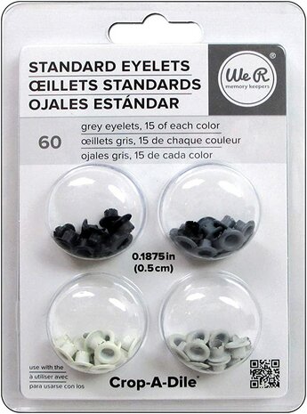 We R Memory Keepers - Crop-A-Dile Standard Eyelets: Grey