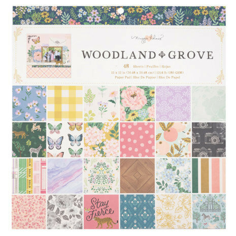 American Crafts – Maggie Holmes 12"x12" Paper Pad: Woodland Grove