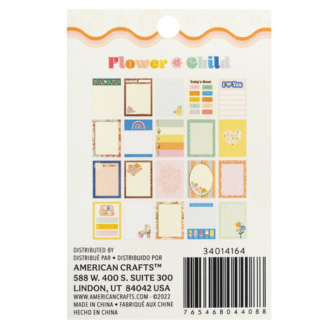 American Crafts – Jen Hadfield -  3"x4" Notecard Pad: Flower Child