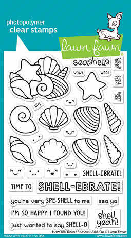 Lawn Fawn - Clear Stamps: How You Bean? seashell add-on